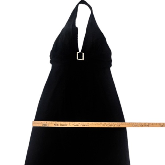 Dave & Johnny By Laura Ryner Vintage Black V-Neck Gown w/ Bling Size 11/12 EUC! - Picture 8 of 16